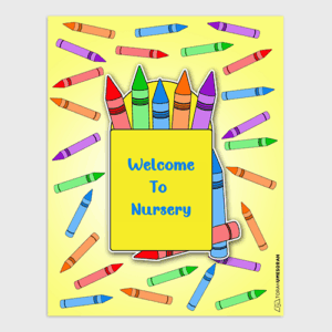 Crayons Welcome Sign